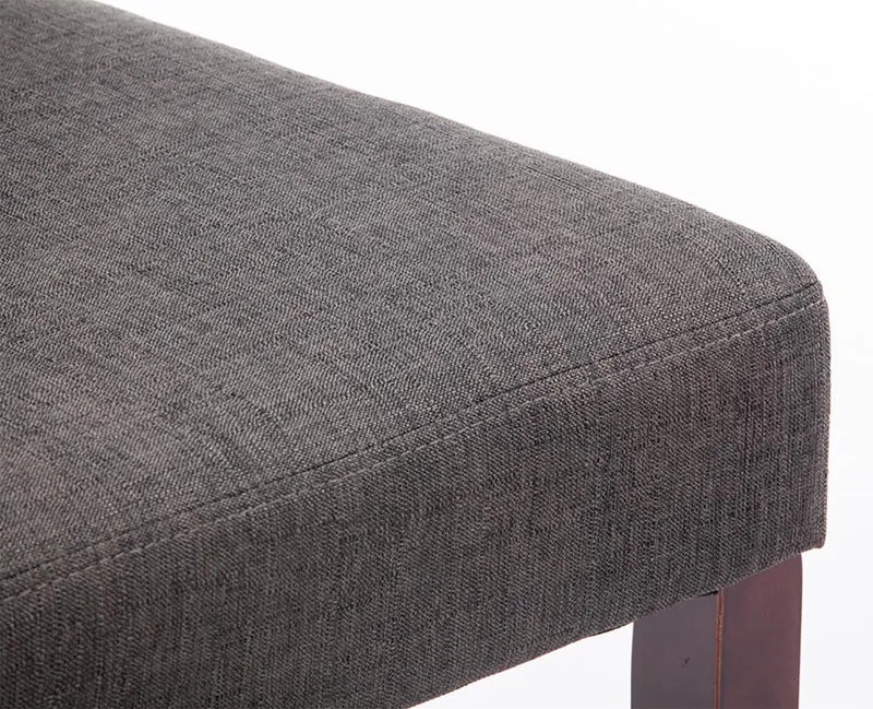 Chaise de salle à manger x1 design moderne en tissu gris foncé et pieds en bois marron 10_0002029
