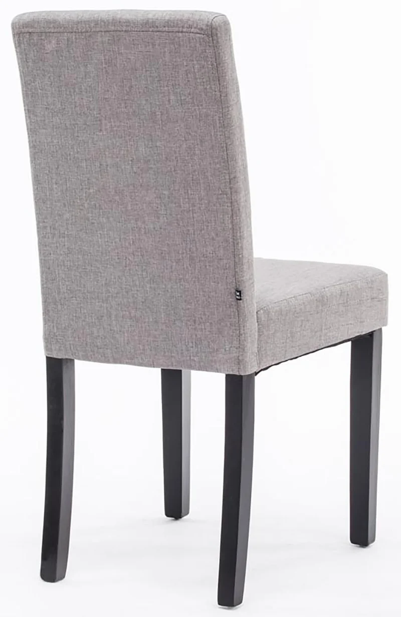 Lot de 4 chaises de salle à manger design classique en tissu gris clair et pieds en bois noir 10_0001774