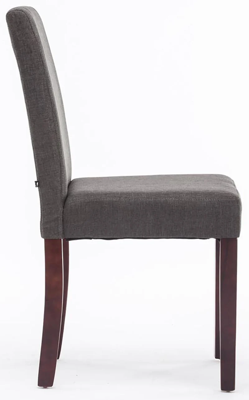 Lot de 2 chaises de salle à manger design moderne en tissu gris clair foncé et pieds en bois marron foncé 10_0001554