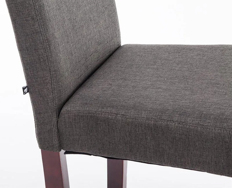 Lot de 2 chaises de salle à manger design moderne en tissu gris clair foncé et pieds en bois marron foncé 10_0001554