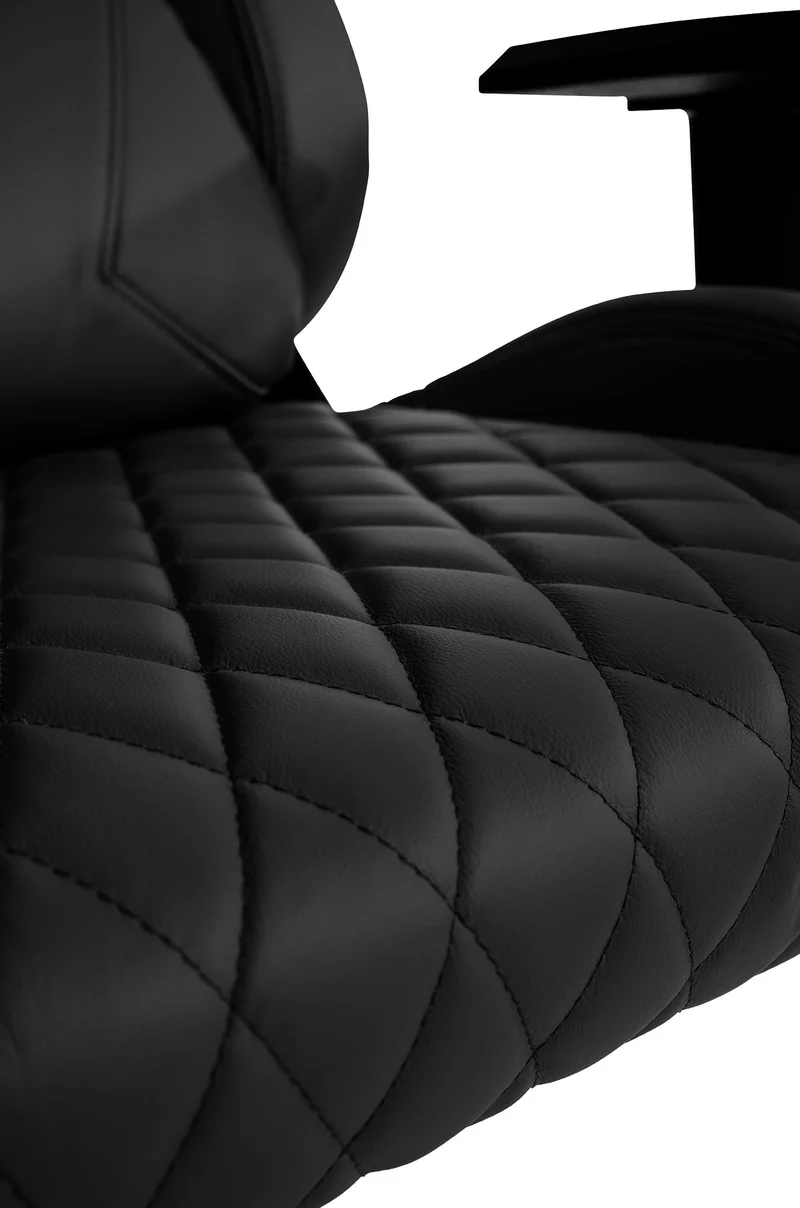 Fauteuil de bureau sur roulettes mécanisme à bascule coussin lombaire en cuir véritable noir cadre métal 10_0007021