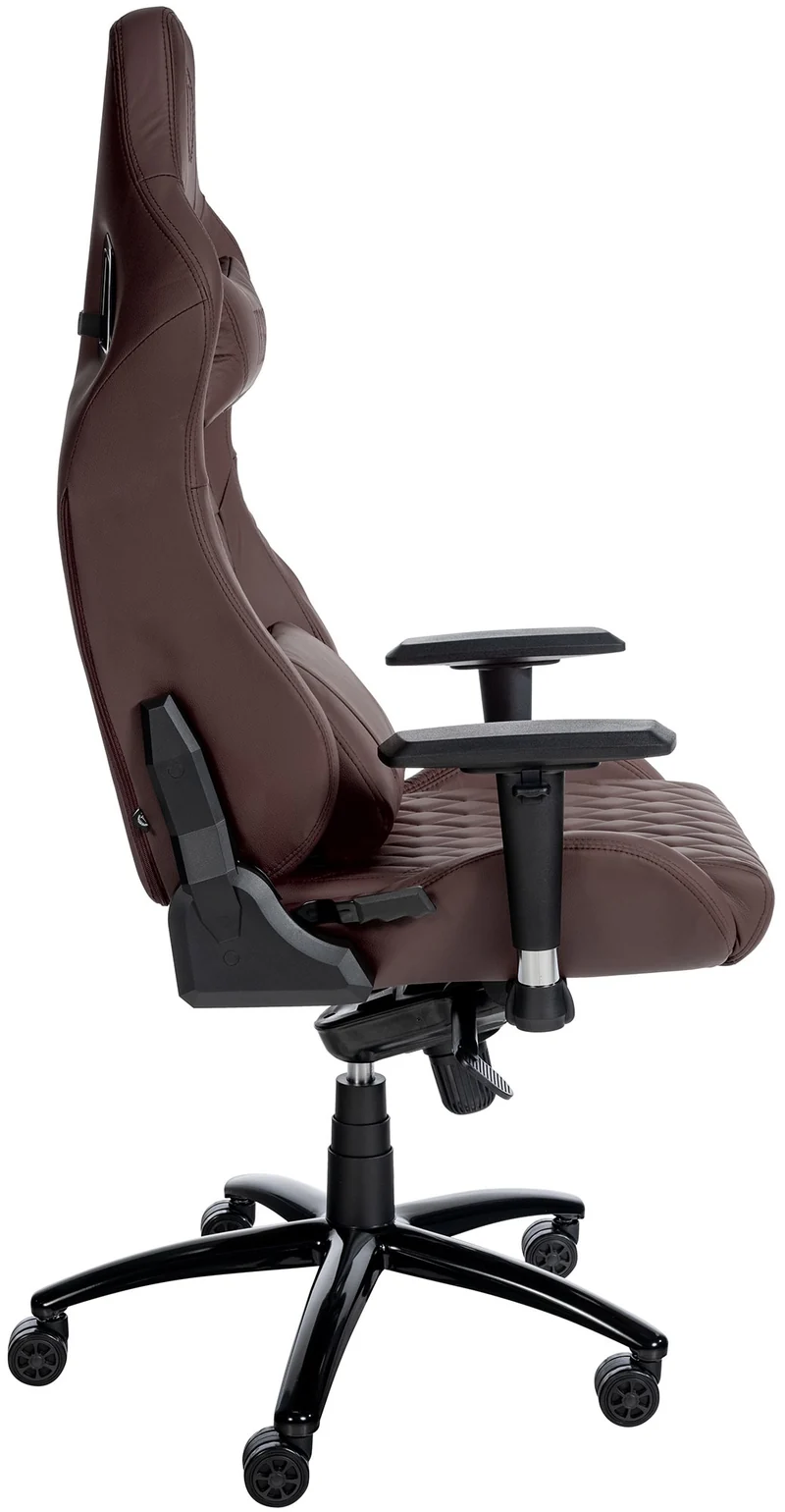 Fauteuil de bureau sur roulettes mécanisme de bascule en véritable cuir marron cadre métallique 10_0002510