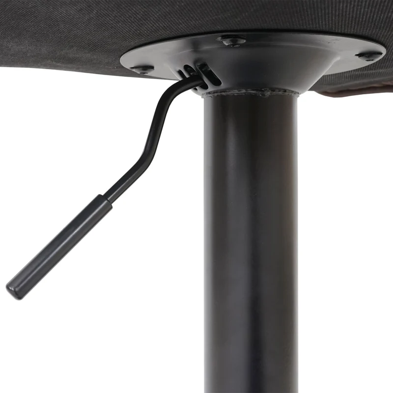 Tabouret de bar x1 pivotant 360° réglable en hauteur avec dossier repose pieds effet suédine métal brun clair vintage 04_0005264