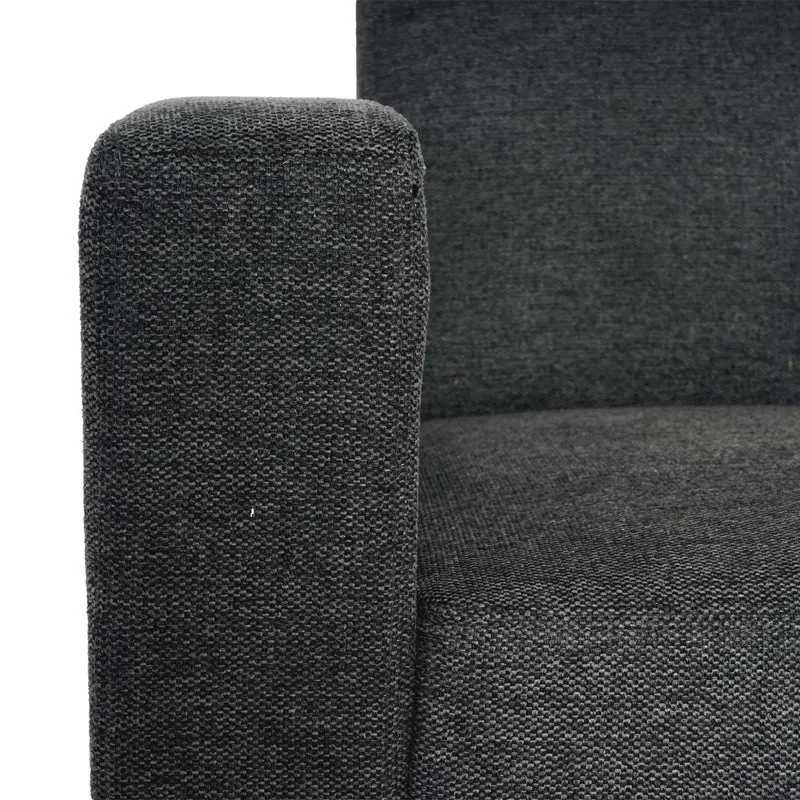 Fauteuil lounge design avec accoudoirs assise rembourrée tissu gris anthracite 04_0003073
