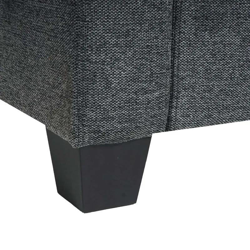 Fauteuil lounge design avec accoudoirs assise rembourrée tissu gris anthracite 04_0003073