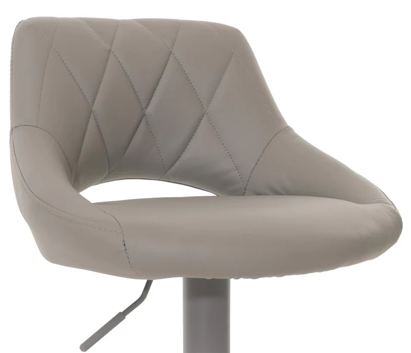 Lot de 2 tabourets de bar réglables pivotants avec repose pieds similicuir métal gris 04_0007473