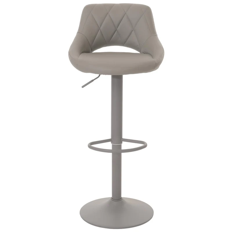 Lot de 2 tabourets de bar réglables pivotants avec repose pieds similicuir métal gris 04_0007473