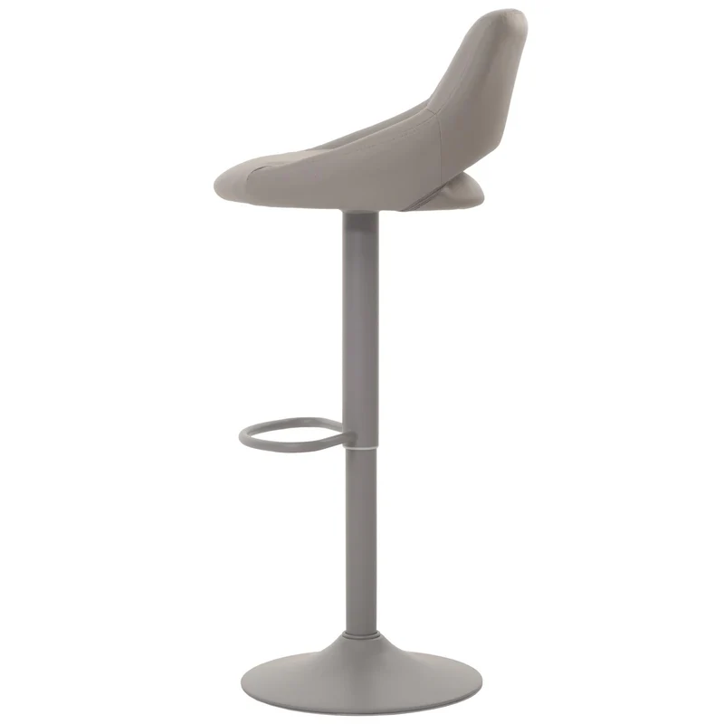 Lot de 2 tabourets de bar réglables pivotants avec repose pieds similicuir métal gris 04_0007473
