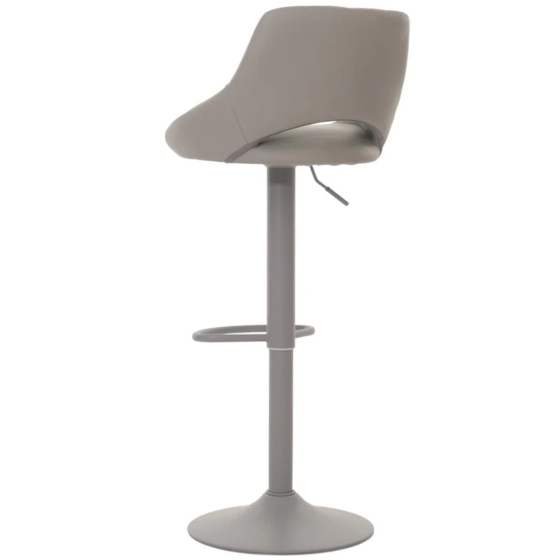 Lot de 2 tabourets de bar réglables pivotants avec repose pieds similicuir métal gris 04_0007473