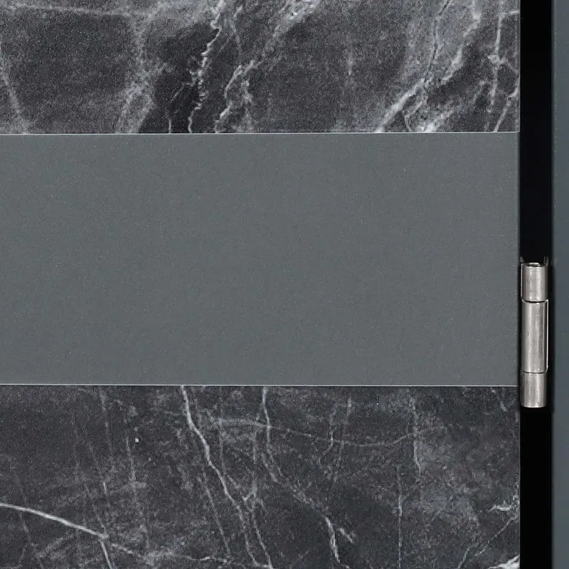 Cache poubelle simple extensible 117x68x80 cm acier galvanisé finition marbre anthracite foncé 04_0005696