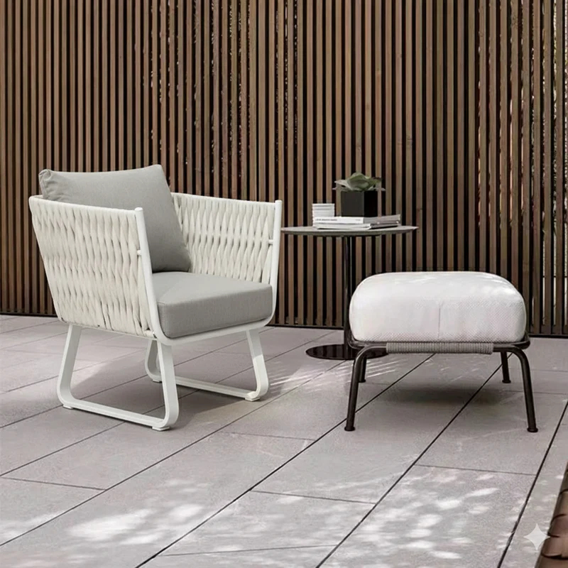 Fresh Vibe Coastal Outdoor Accent Chair - 1-Seater Weather-Resistant Outdoor Chair For Outdoor Patio & Garden