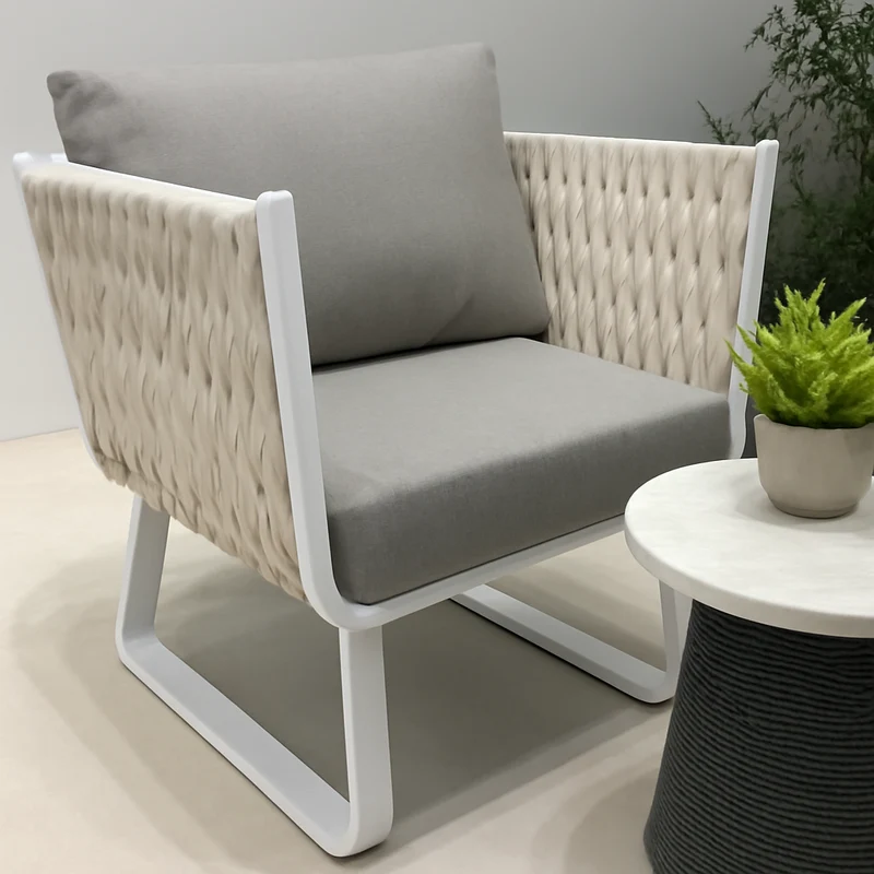 Fresh Vibe Coastal Outdoor Accent Chair - 1-Seater Weather-Resistant Outdoor Chair For Outdoor Patio & Garden