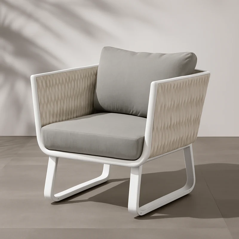 Fresh Vibe Coastal Outdoor Accent Chair - 1-Seater Weather-Resistant Outdoor Chair For Outdoor Patio & Garden