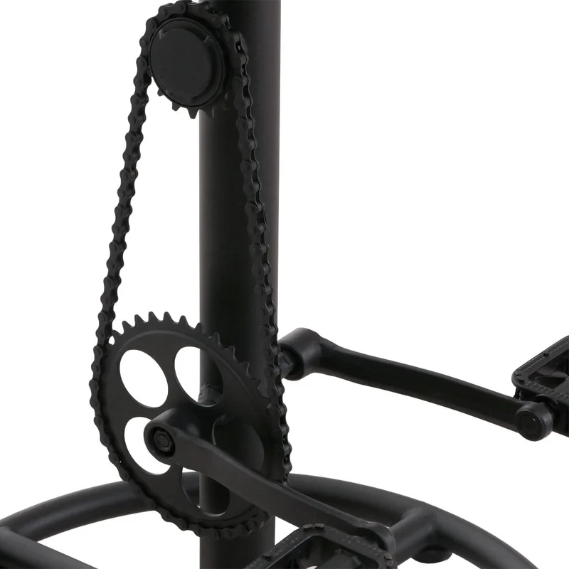 Tabouret de bar x1 chaise de comptoir avec repose-pieds rotatif réglable en hauteur design de vélo industriel en métal et bois massif marron TDB04088