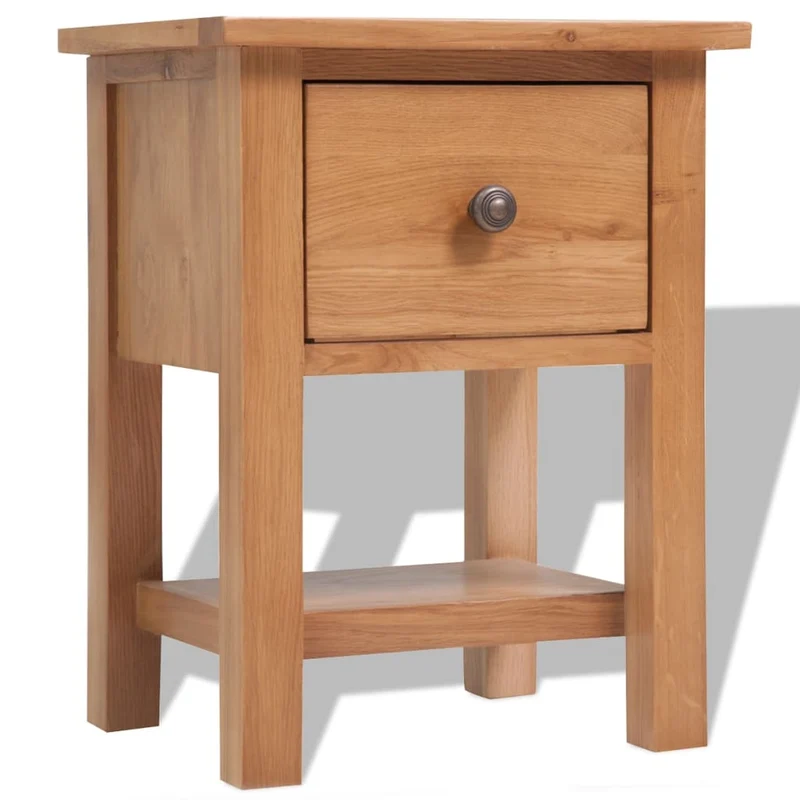 Lot de 2 tables de chevet avec tiroir et étagère 36 x 30 x 47 cm bois de chêne et MDF DEC034751