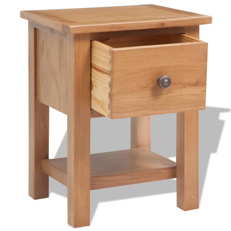 Lot de 2 tables de chevet avec tiroir et étagère 36 x 30 x 47 cm bois de chêne et MDF DEC034751
