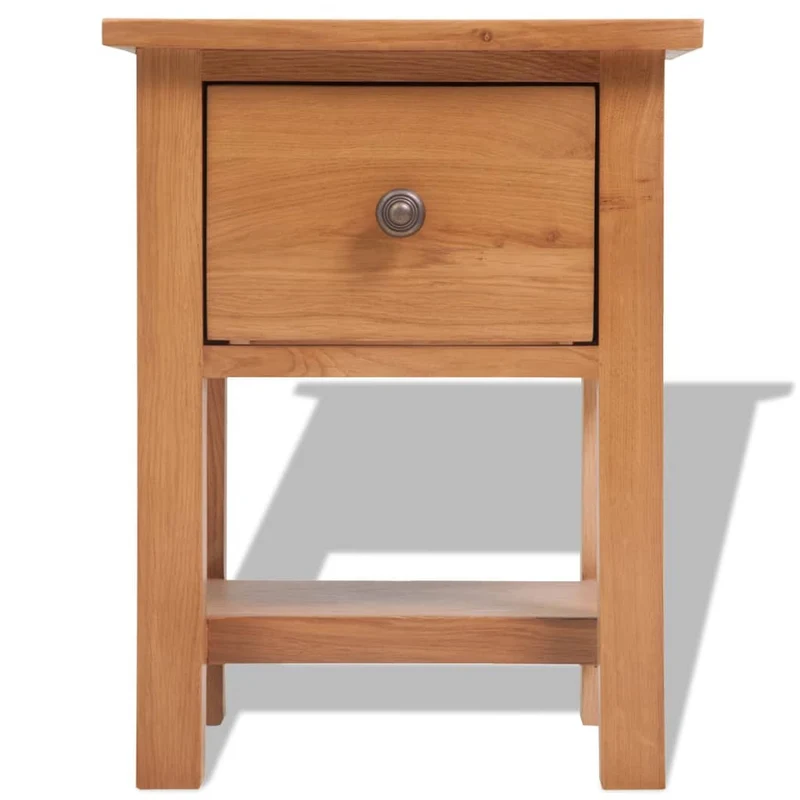Lot de 2 tables de chevet avec tiroir et étagère 36 x 30 x 47 cm bois de chêne et MDF DEC034751