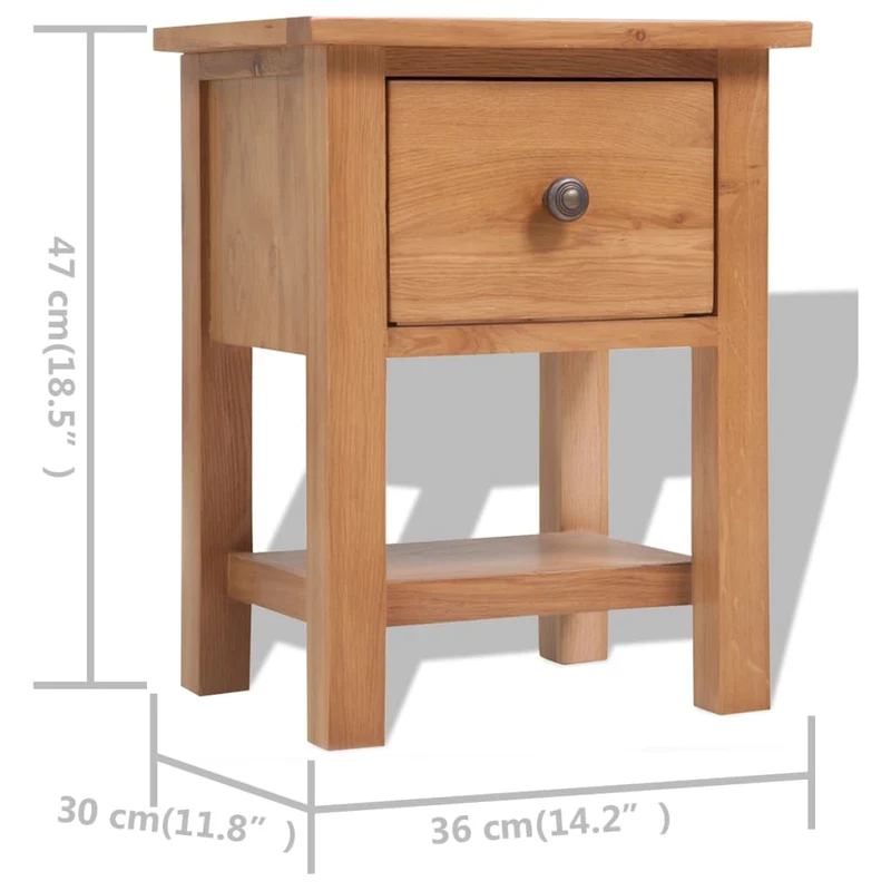 Lot de 2 tables de chevet avec tiroir et étagère 36 x 30 x 47 cm bois de chêne et MDF DEC034751