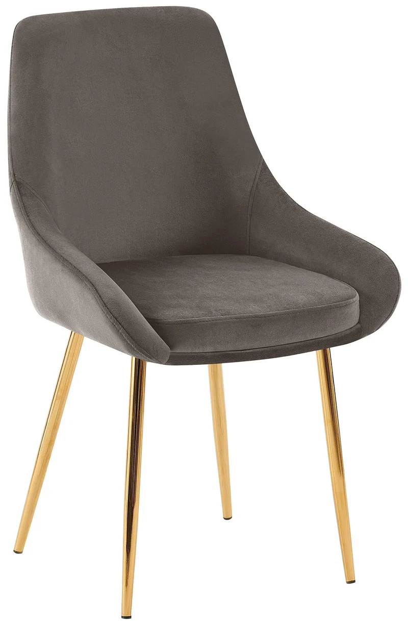 Lot de 2 chaises de salle à manger élégance confort design moderne en velours anthracite structure métallique doré 10_0007613