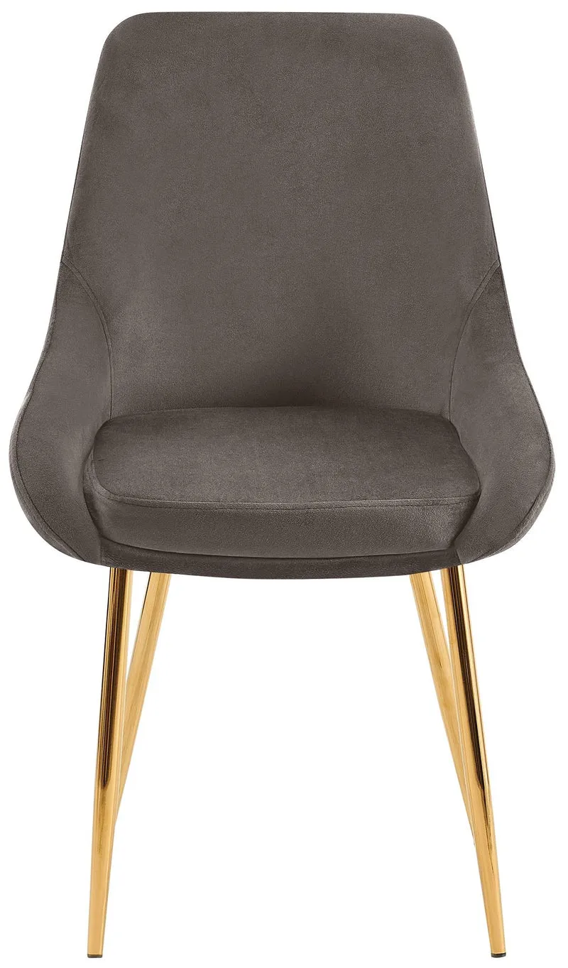 Lot de 2 chaises de salle à manger élégance confort design moderne en velours anthracite structure métallique doré 10_0007613