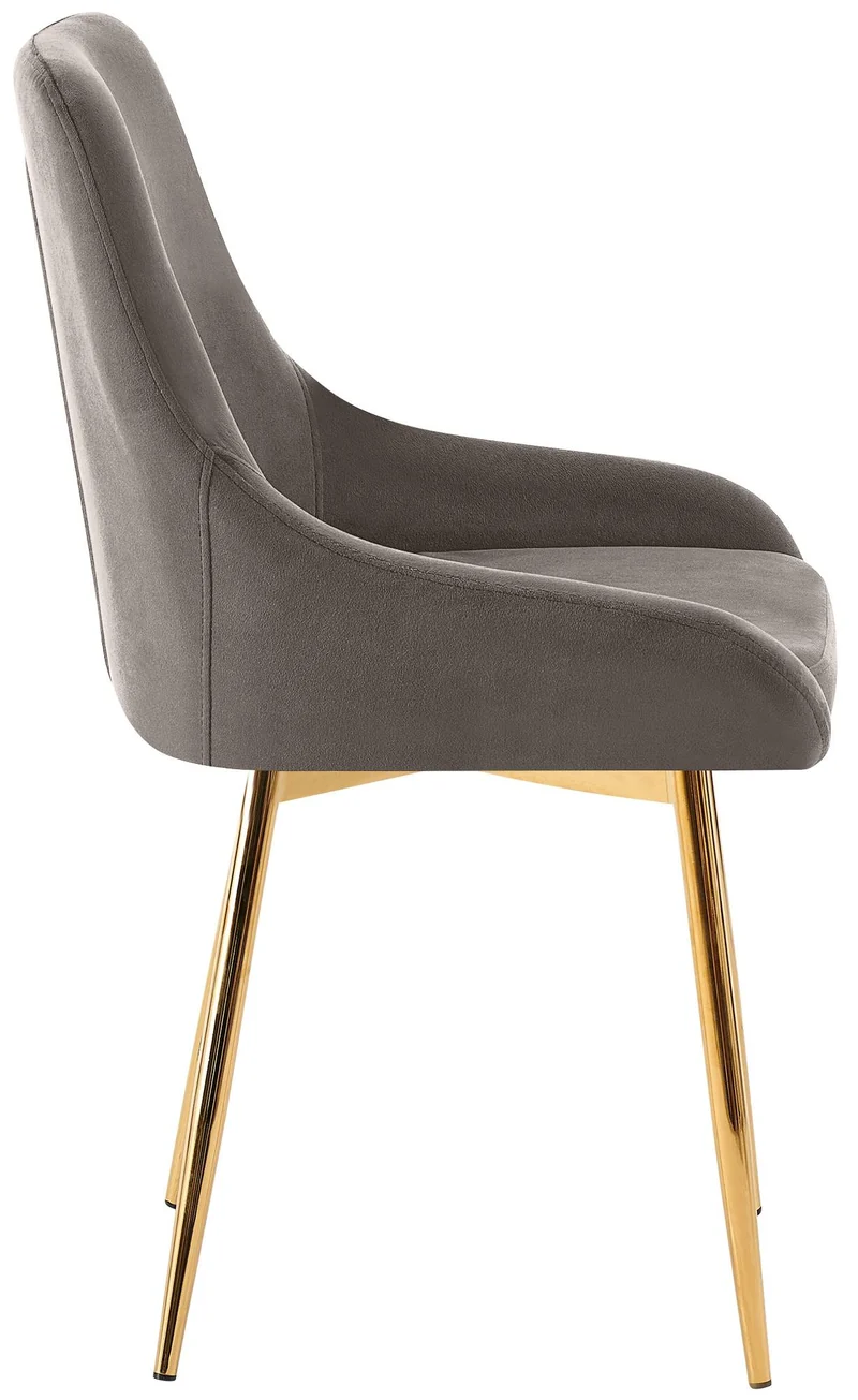 Lot de 2 chaises de salle à manger élégance confort design moderne en velours anthracite structure métallique doré 10_0007613