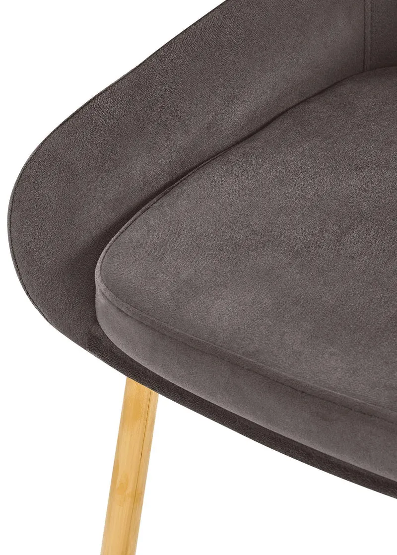 Lot de 2 chaises de salle à manger élégance confort design moderne en velours anthracite structure métallique doré 10_0007613