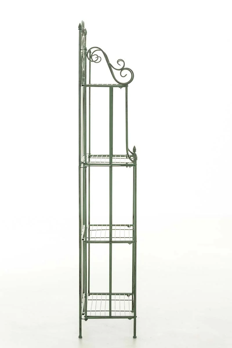 Étagère de rangement plantes chaussures cuisine 4 niveaux en métal 175x66x32 cm vert vieilli ETA10096