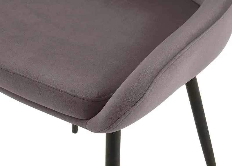 Lot de 2 chaises de salle à manger élégance confort design moderne en velours anthracite structure métallique noir 10_0007614