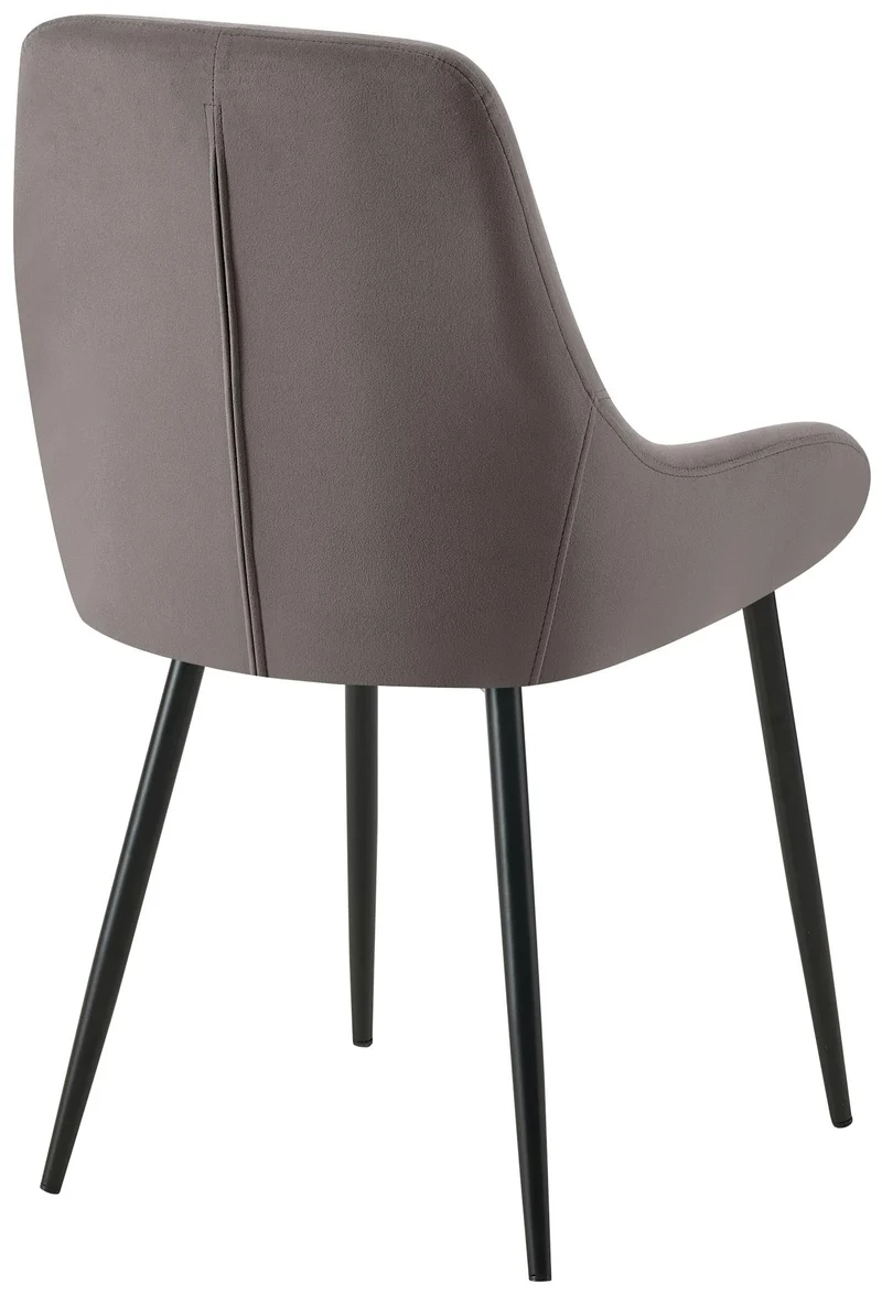 Lot de 2 chaises de salle à manger élégance confort design moderne en velours anthracite structure métallique noir 10_0007614