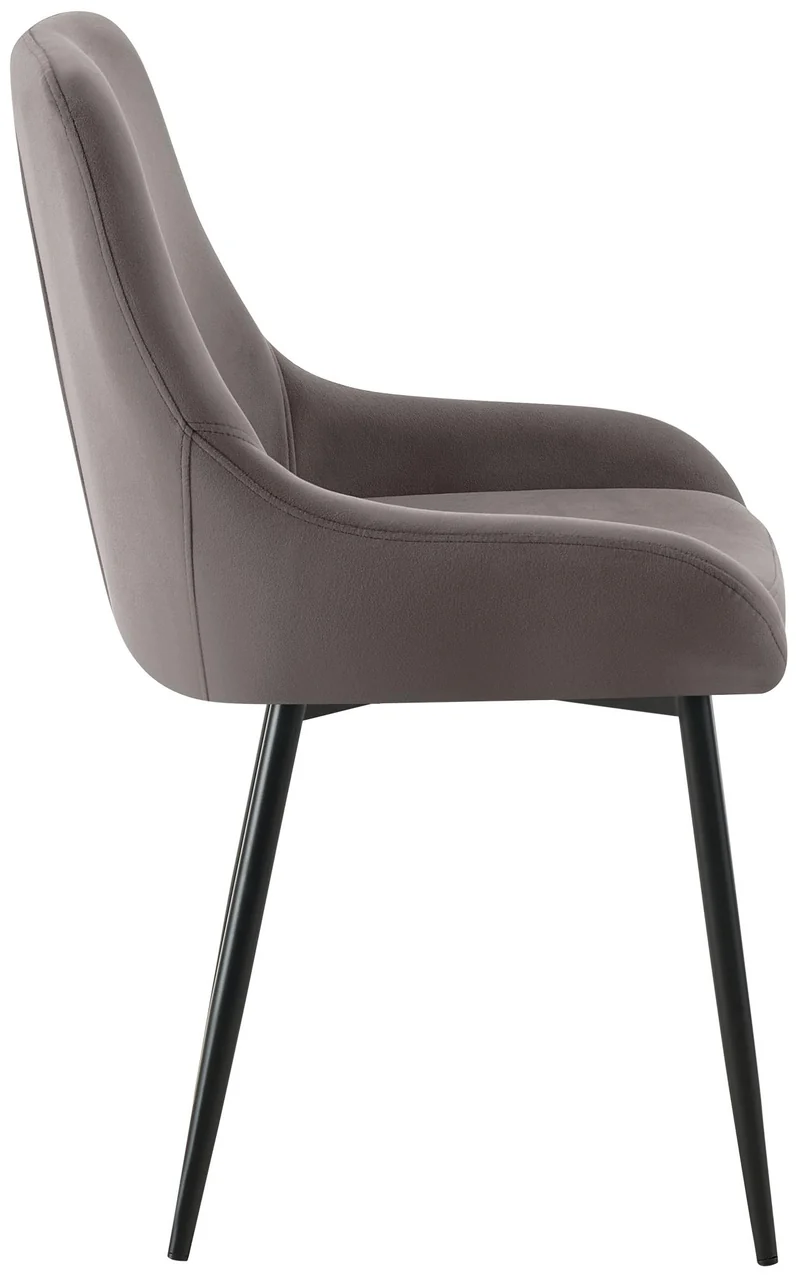 Lot de 2 chaises de salle à manger élégance confort design moderne en velours anthracite structure métallique noir 10_0007614