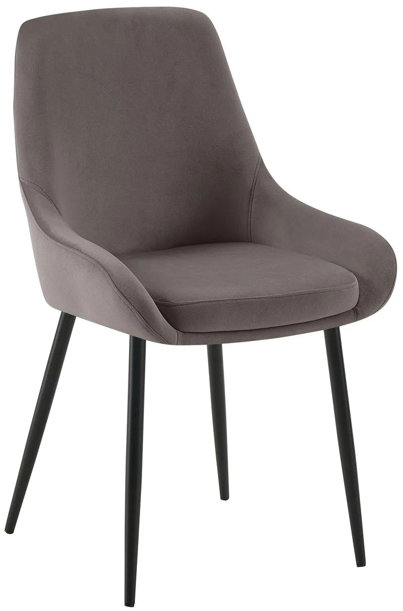 Lot de 2 chaises de salle à manger élégance confort design moderne en velours anthracite structure métallique noir 10_0007614