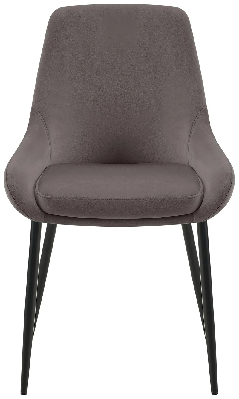 Lot de 2 chaises de salle à manger élégance confort design moderne en velours anthracite structure métallique noir 10_0007614