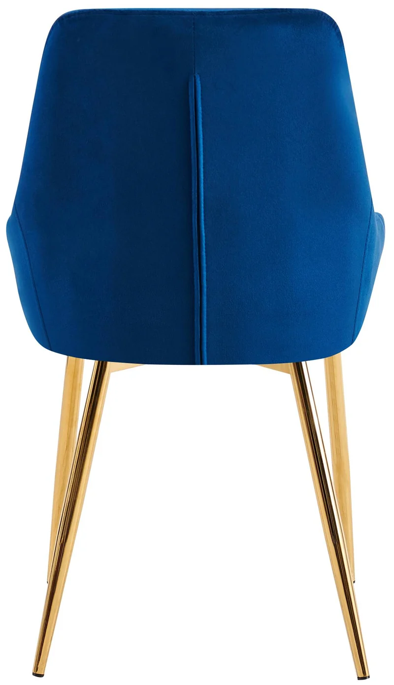 Lot de 2 chaises de salle à manger élégance confort design moderne en velours bleu structure métallique doré 10_0007527