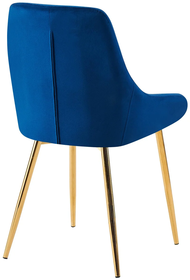 Lot de 2 chaises de salle à manger élégance confort design moderne en velours bleu structure métallique doré 10_0007527