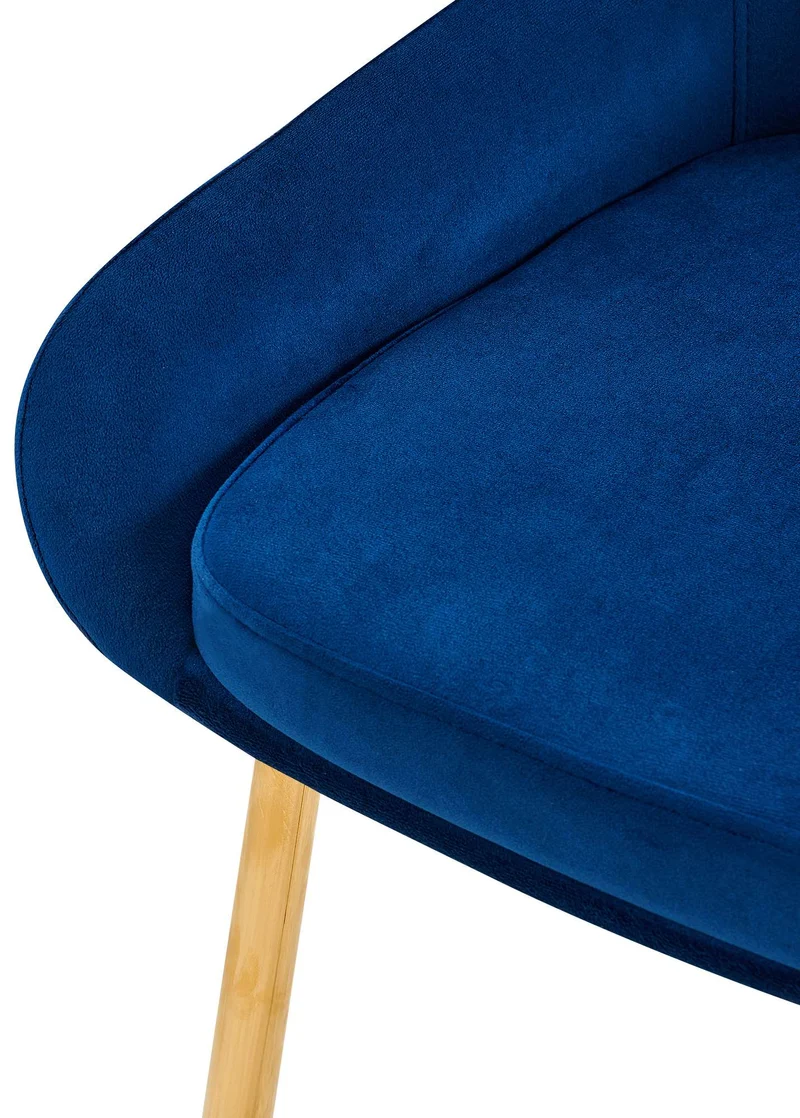 Lot de 2 chaises de salle à manger élégance confort design moderne en velours bleu structure métallique doré 10_0007527