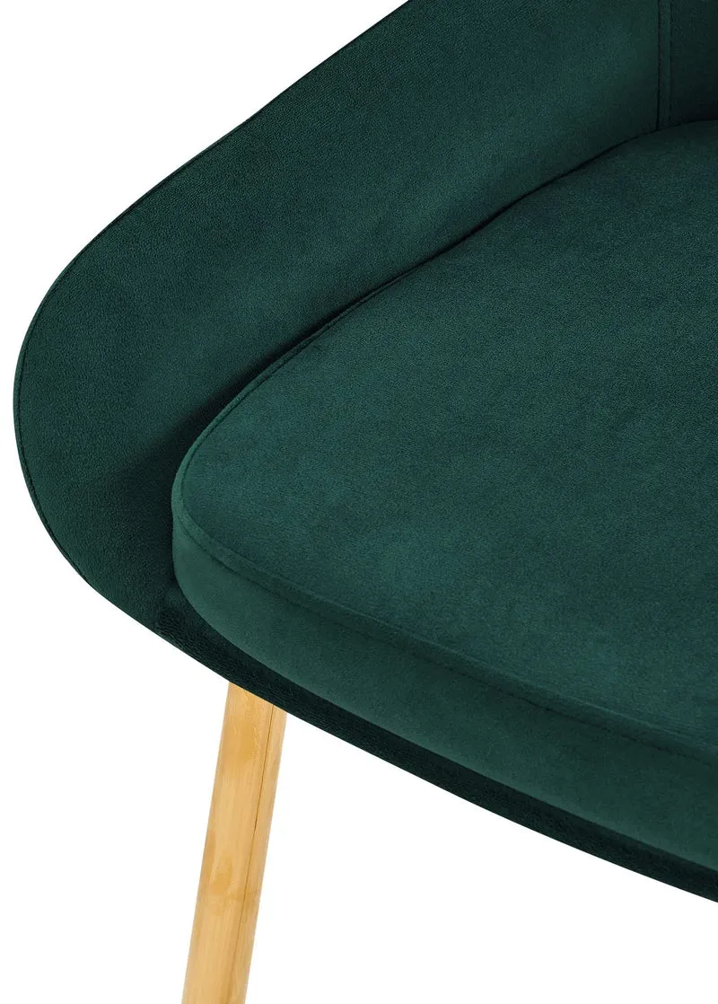 Lot de 2 chaises de salle à manger élégance confort design moderne en velours vert structure métallique doré 10_0007435