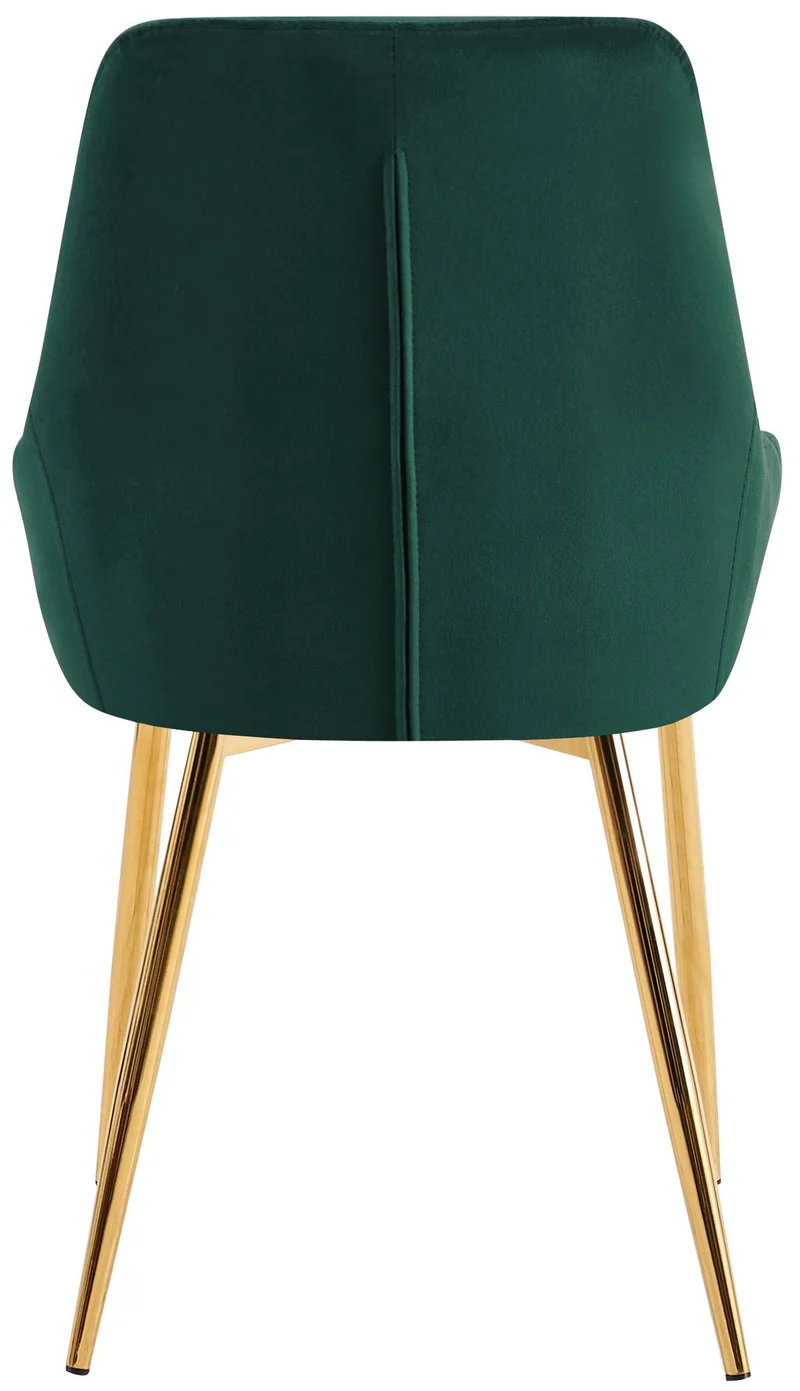 Lot de 2 chaises de salle à manger élégance confort design moderne en velours vert structure métallique doré 10_0007435