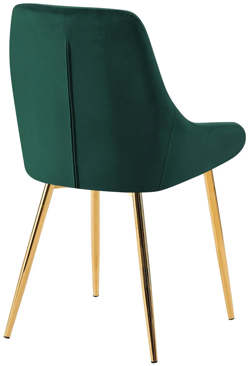 Lot de 2 chaises de salle à manger élégance confort design moderne en velours vert structure métallique doré 10_0007435