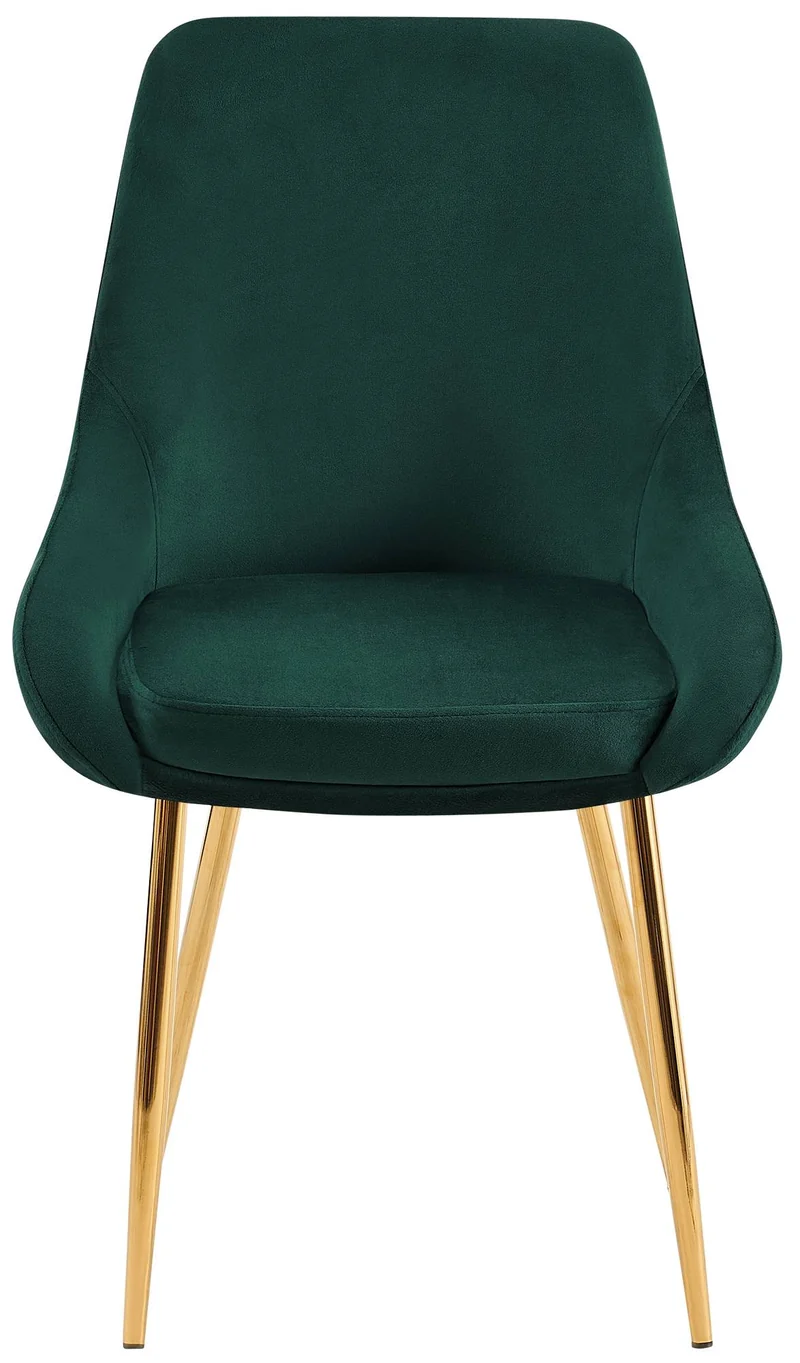 Lot de 2 chaises de salle à manger élégance confort design moderne en velours vert structure métallique doré 10_0007435