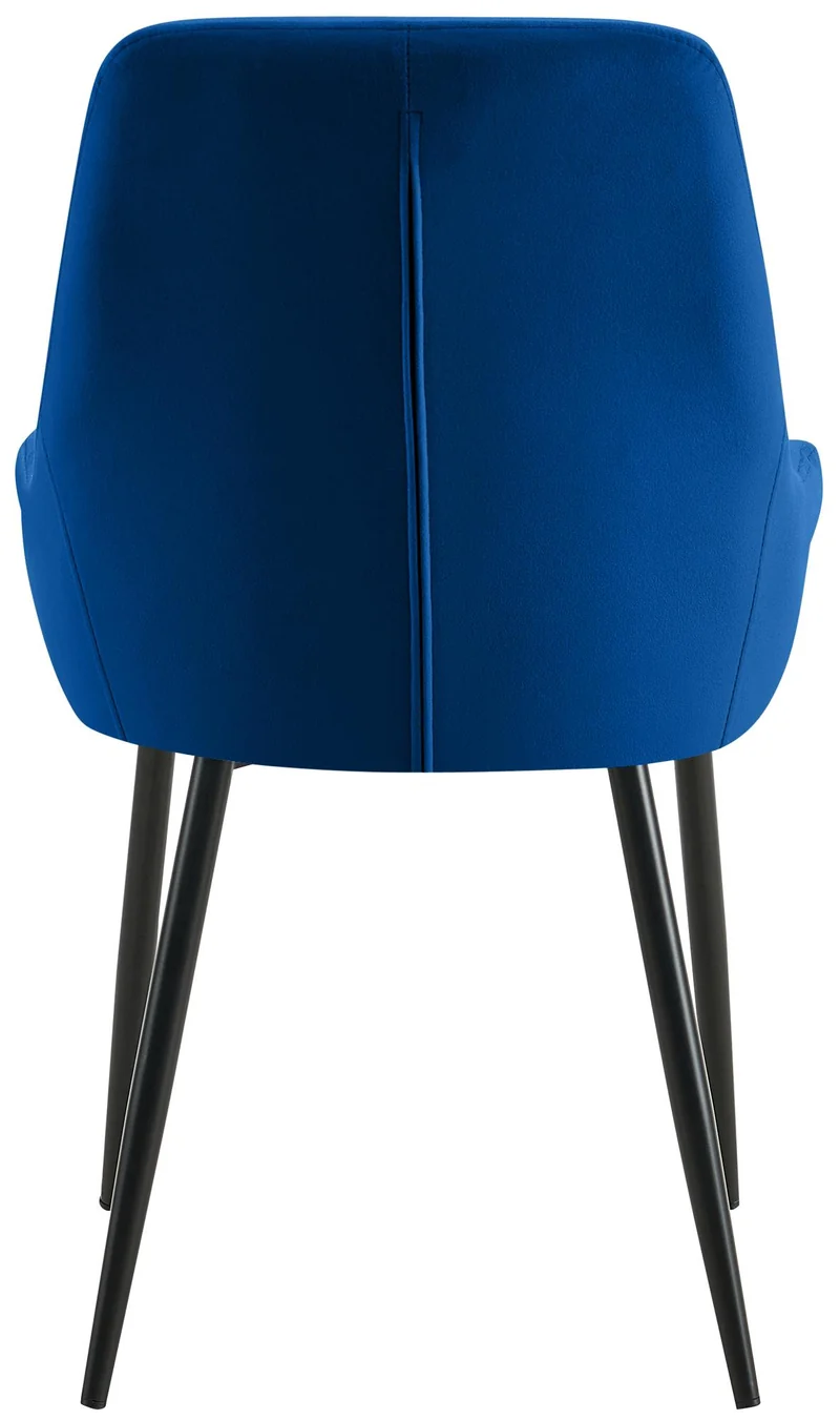 Lot de 2 chaises de salle à manger élégance confort design moderne en velours bleu structure métallique noir 10_0007528