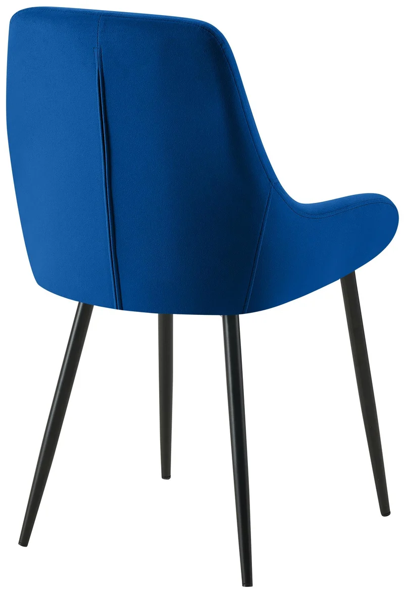 Lot de 2 chaises de salle à manger élégance confort design moderne en velours bleu structure métallique noir 10_0007528