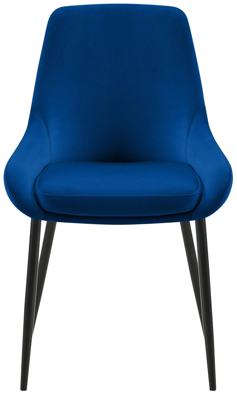 Lot de 2 chaises de salle à manger élégance confort design moderne en velours bleu structure métallique noir 10_0007528