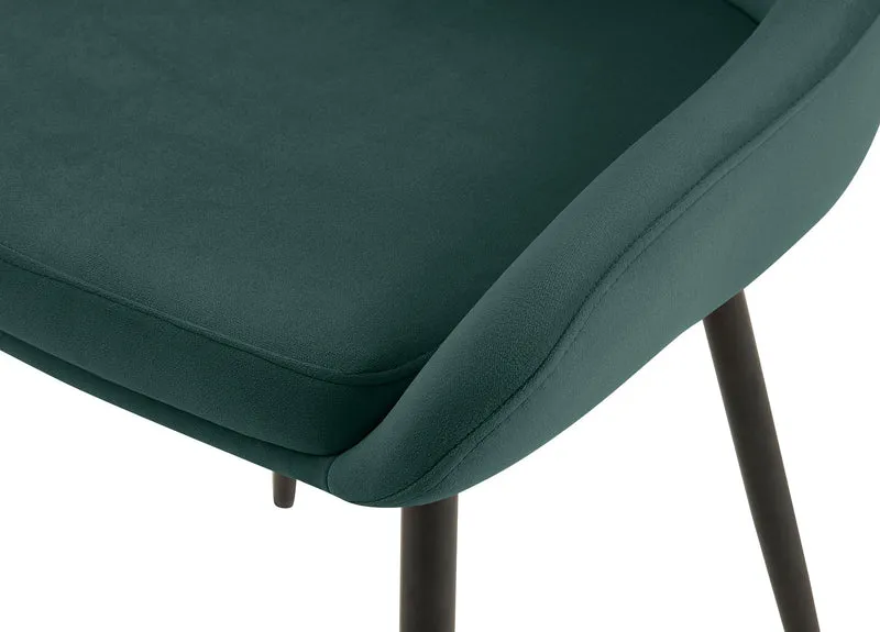 Lot de 2 chaises de salle à manger élégance confort design moderne en velours vert structure métallique noir 10_0007436