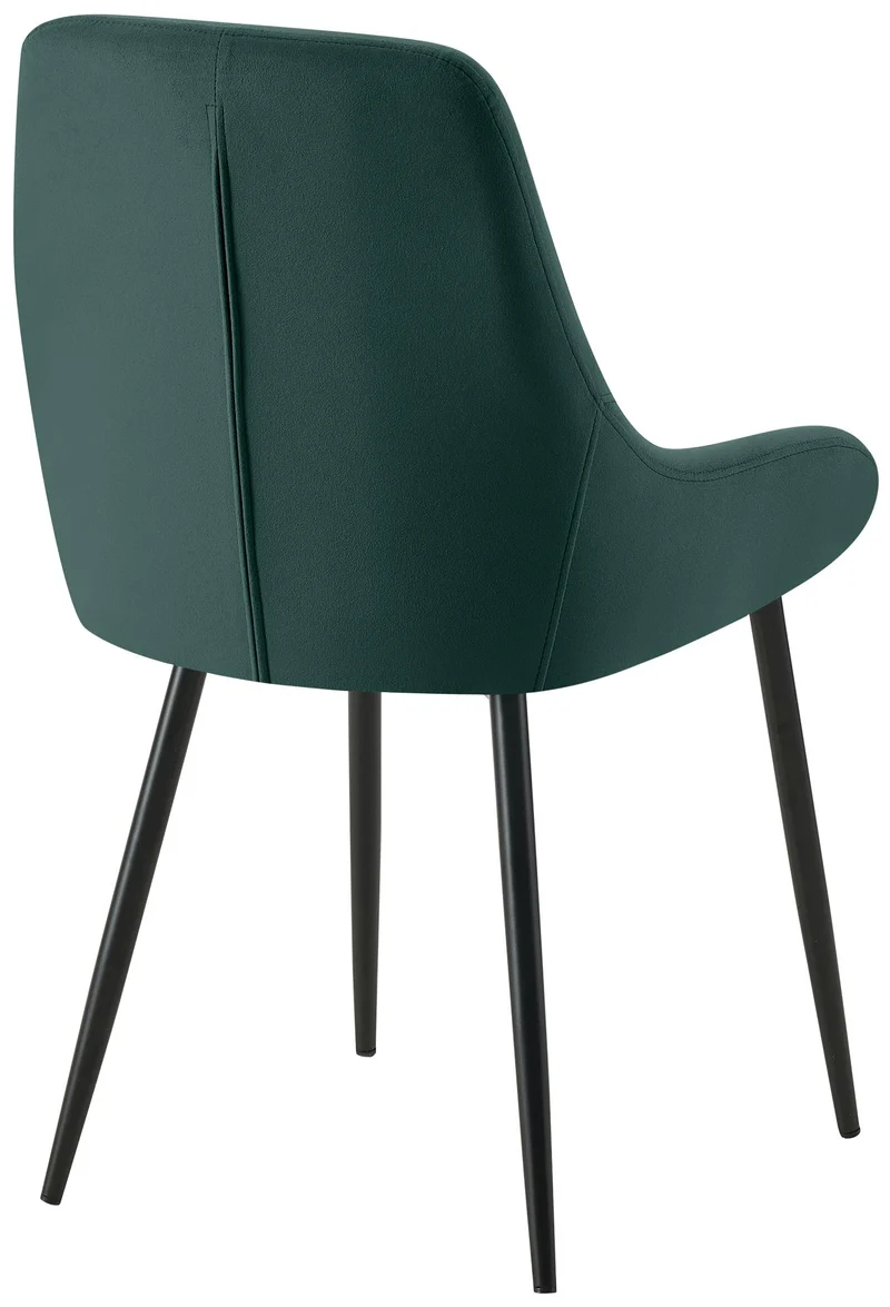 Lot de 2 chaises de salle à manger élégance confort design moderne en velours vert structure métallique noir 10_0007436
