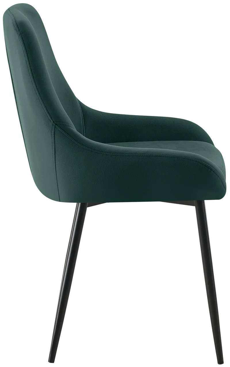 Lot de 2 chaises de salle à manger élégance confort design moderne en velours vert structure métallique noir 10_0007436