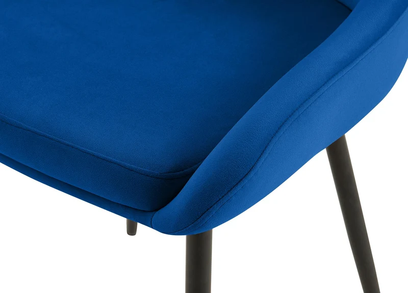 Chaise de salle à manger élégance confort design moderne en velours bleu foncé structure métallique 10_0007147