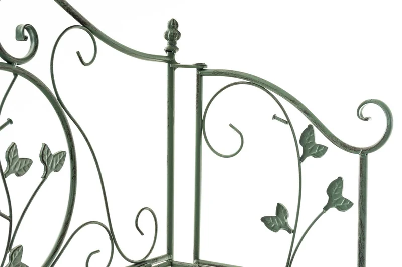 Etagère en 4 niveaux rangement chaussures plantes hauteur 158 cm en métal vert vieilli 10_0003965