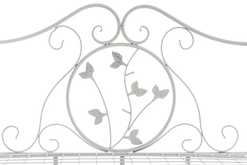 Étagère pliable support plantes chaussures stable avec trois espaces de rangement en métal blanc vieilli 10_0003989