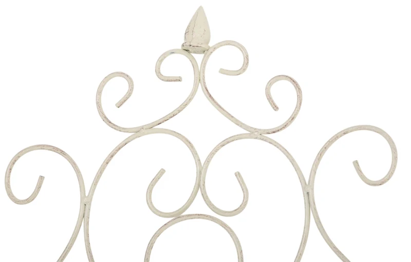 Lot de 2 treillis support pour plantes grimpantes métal crème vieilli 10_0003845