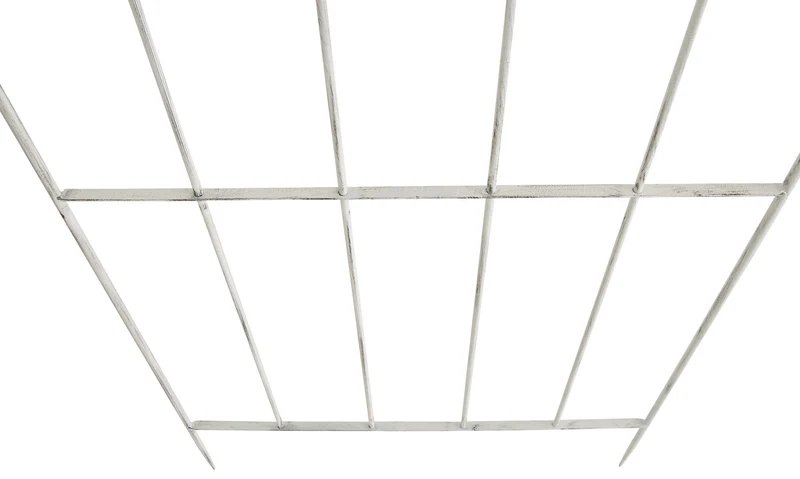 Lot de 2 treillis support pour plantes grimpantes métal blanc vieilli 10_0003842